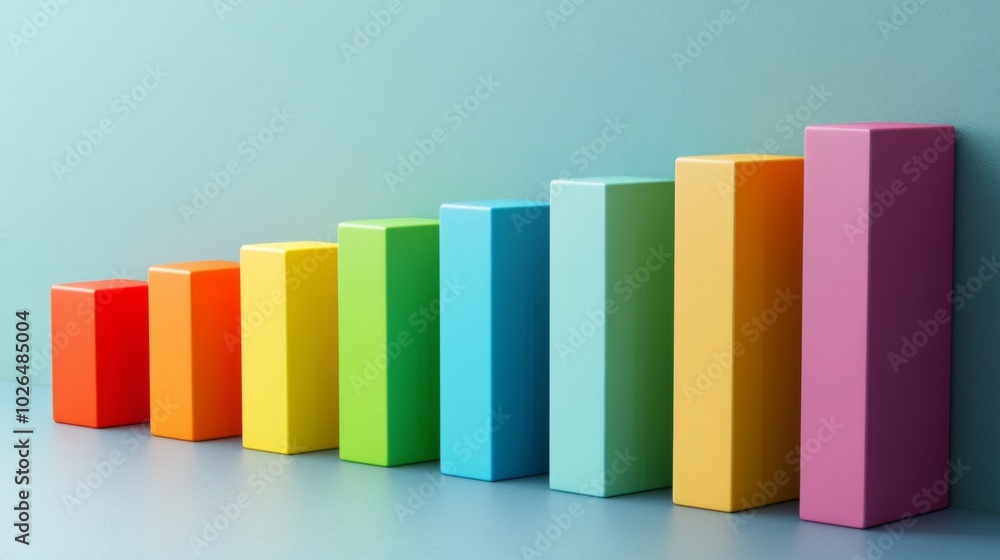 Poster Colorful Blocks in Ascending Order Display