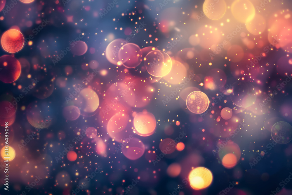 Wall mural blurred background with bokeh lights in various sizes, offering a bright and cheerful backdrop ideal