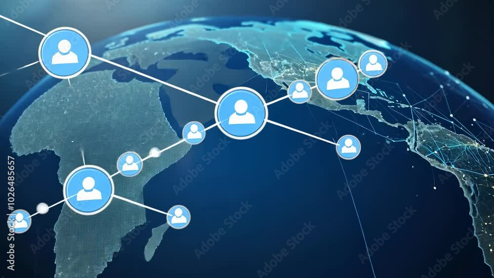Poster global supply chain global supply chain network with digital tracking and data analytics overlays