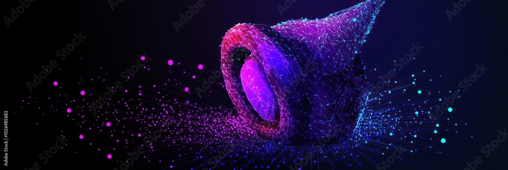 Aufkleber abstract representation of a vibrant, digital object with glowing particles.