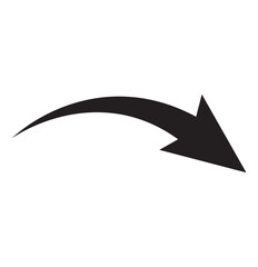 wavy curved Long arrow icon. long line arrow vector. flat style Arrow symbol. arrow on a white background. vector illustration.