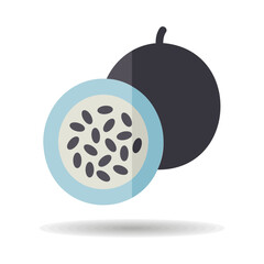 Passion fruit or maracuya vector icon