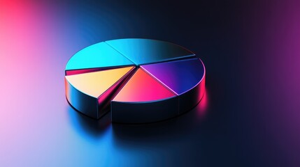 Colorful Pie Chart on Modern Background