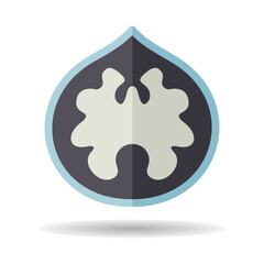 Walnut isolated design vector icon. Fruit sign