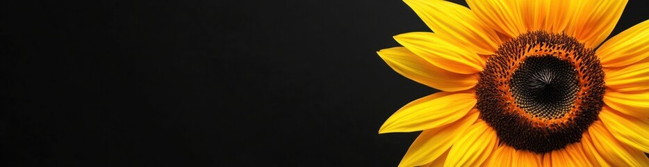 Obraz premium A vibrant sunflower against a dark background, symbolizing beauty and nature.