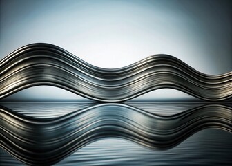 Obraz premium Abstract Dark Blue Waves in Gradient Blue Background for Modern Design