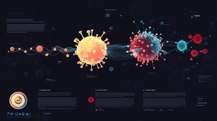 An educational infographic showing the lifecycle of a virus
