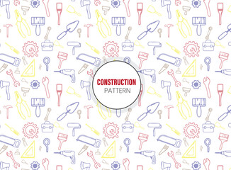 Seamless pattern with construction tools icons - tools kit seamless pattern
