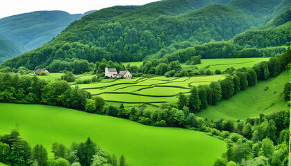 Fototapeta premium Paisaje verde