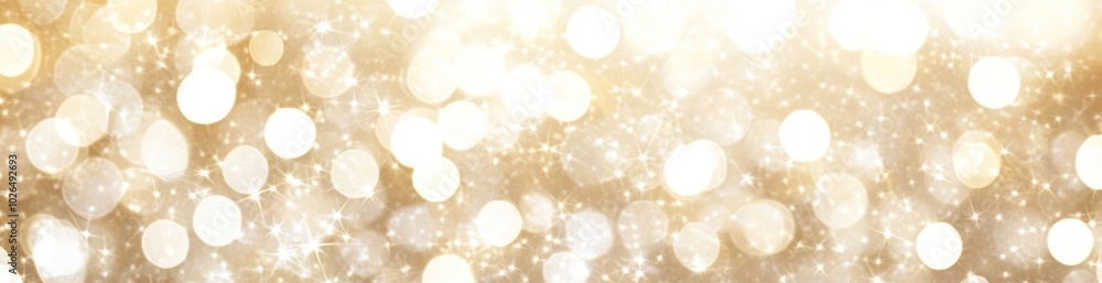 Poster a shimmering golden background with soft bokeh lights, creating a festive and elegant atmosphere.