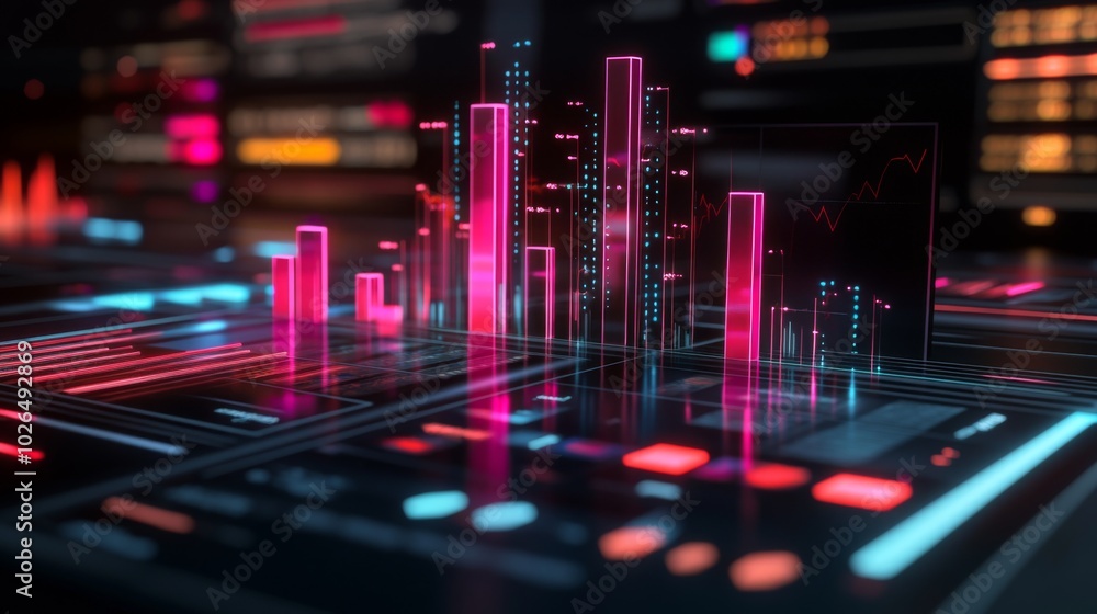Aufkleber futuristic data visualization and analytics concept