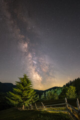 Milky Way over the Carpathian mountains