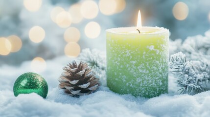 The Candle in Winter Snow