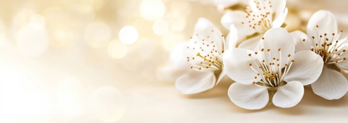 A serene arrangement of white flowers with a soft, blurred background.