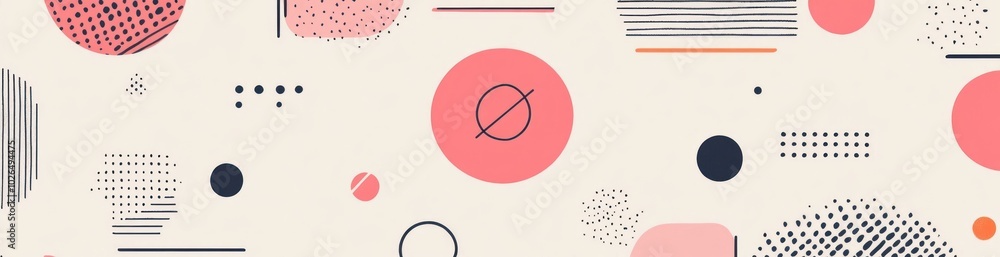 Aufkleber abstract design featuring colorful geometric shapes and patterns on a light background.