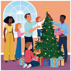 Cherishing Family Moments: Christmas Illustrations
