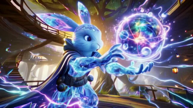 Bunny With Sphere Spell Audio Visualizer