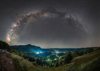 Milky Way over the Carpathian mountains