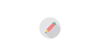 pencil flat icon isolated on a white background