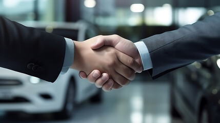 Business Deal with Futuristic Electric Vehicle