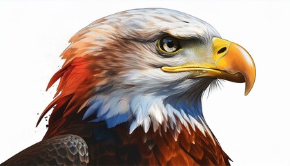 Fototapeta premium Eagle isolated on a white background, double exposure as transparent