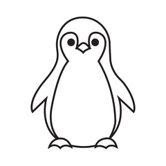 Very simple and minimalistic vector graphic of a cute penguin