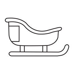 Santa sleigh icon set. Christmas sled vector symbol