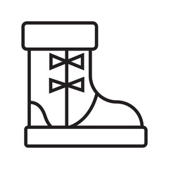 boot line icon. linear style sign for mobile concept and web design.