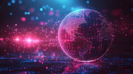 Digital Earth Globe  Network  Technology  Connection  Abstract