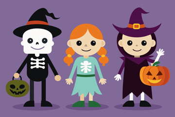 Kid dressed as Skeleton for HALLOWEEN