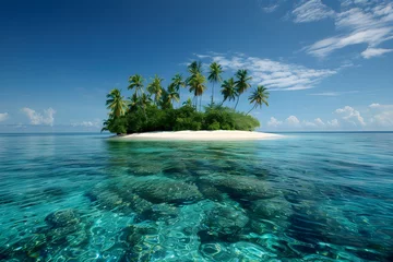 Selbstklebende Fototapeten A small island in the middle of the ocean © Nadezhda