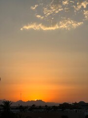 sunset over the city