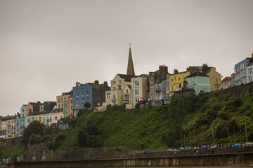 view of the town of Tenby in Wales, UK