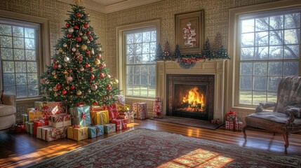 The Cozy Christmas Tree Scene