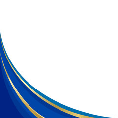 Curve corner in blue gradient and gold lines