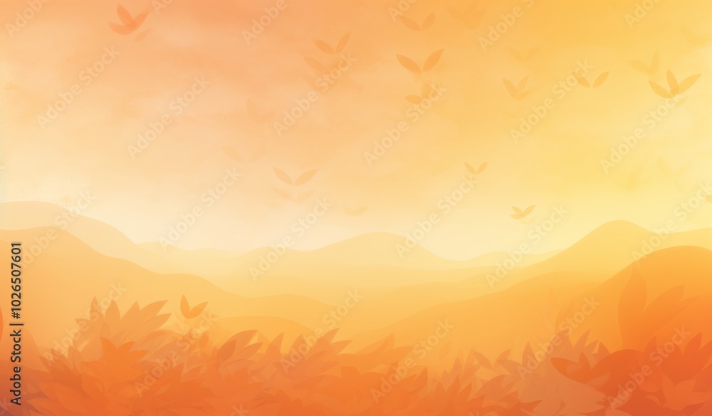 Poster Warm Yellow and Orange Gradient Background Featuring Wavy Curve Pattern for a Vibrant and Energetic Design.