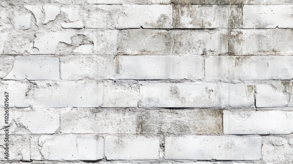 Poster this image displays a closeup of a textured white brick wall with subtle stains and minor imperfecti