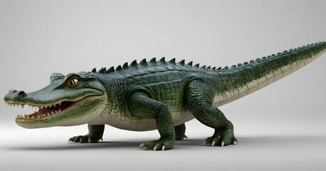 Fototapeta premium cute crocodile on a white background