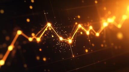 Golden Abstract Stock Market Trend Visualization