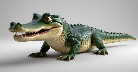 Fototapeta premium cute crocodile on a white background