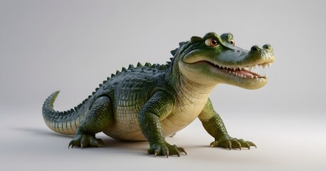 Fototapeta premium cute crocodile on a white background