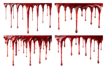 Set of blood dripping on top png