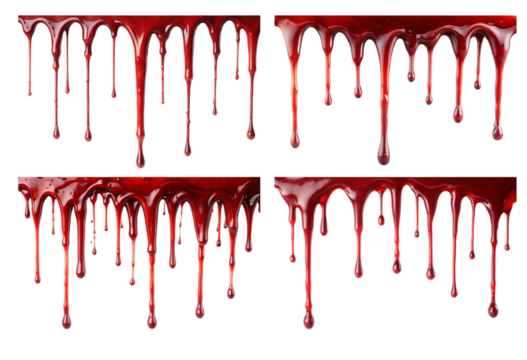 Set of blood dripping on top png