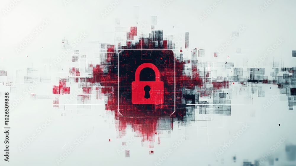 Poster cyber security alert - minimalistic graphic design poster with phishing and hacking warnings