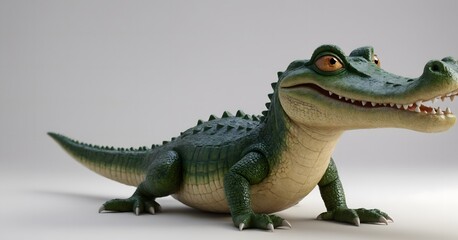Fototapeta premium cute crocodile on a white background