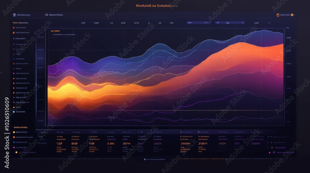 Poster data visualization with colorful line graph design