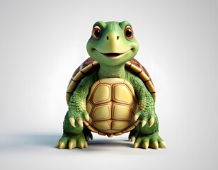 AI generated cute turtle on a white background