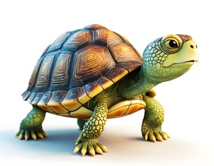 Obraz premium AI generated cute turtle on a white background