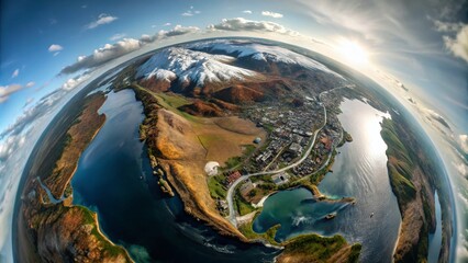 Aerial View of Earth's West and East Hemispheres - Stunning Global Landscape Photography