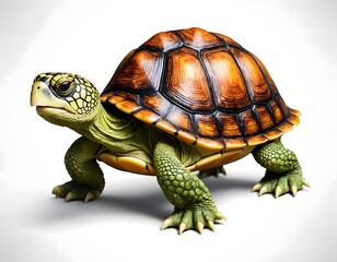 Fototapeta premium AI generated cute turtle on a white background